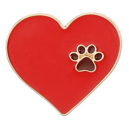 Enamel Brooch Zinc Alloy Heart plated fashion jewelry & Unisex golden Sold By PC