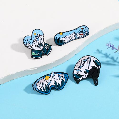 Enamel Brooch Zinc Alloy plated Unisex black Sold By PC