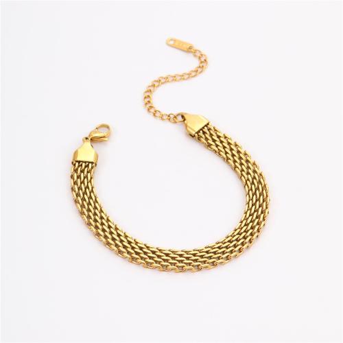 Bijoux bracelet en acier inoxydable, Acier inoxydable 304, Plaqué or 18K, bijoux de mode & styles différents pour le choix & pour femme, Vendu par PC