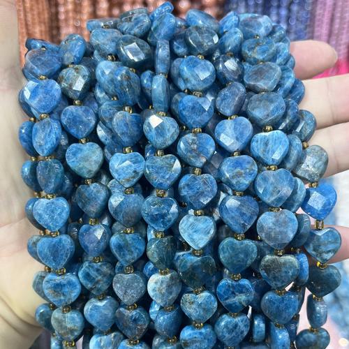apatiter Bead, med Seedbead, Hjärta, DIY, blå, 12mm, Såld Per 38 cm Strand