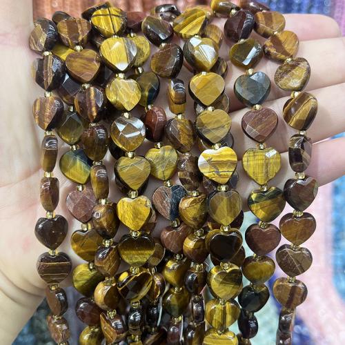 Tygří oko Korálky, s Seedbead, Srdce, DIY, smíšené barvy, 12mm, Prodáno za 38 cm Strand