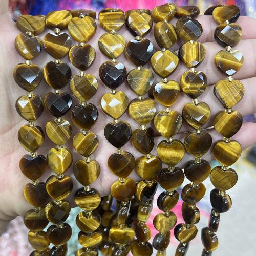 Tygří oko Korálky, s Seedbead, Srdce, DIY, smíšené barvy, 12mm, Prodáno za 38 cm Strand