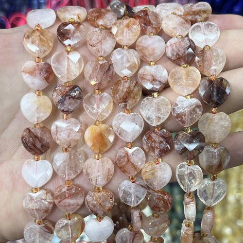 Bead, med Seedbead, Hjärta, DIY, blandade färger, 12mm, Såld Per 38 cm Strand