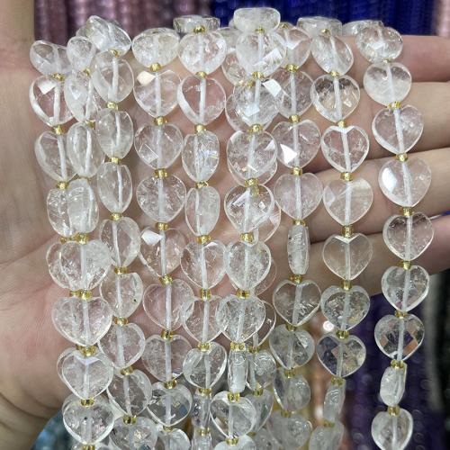 Natural Clear Quartz Beads with Seedbead Heart DIY clear 12mm Sold Per 38 cm Strand