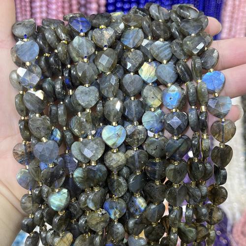 Natural Labradorite Beads with Seedbead Heart DIY mixed colors 12mm Sold Per 38 cm Strand