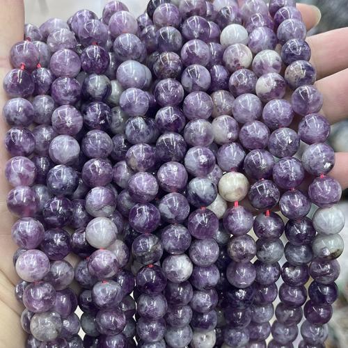 Naturlig Lepidolite Bead, Runde, du kan DIY, blandede farver, Solgt Per 38 cm Strand