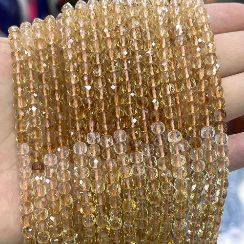 Natürlicher Citrin Perlen, Gelbquarz Perlen, DIY, gelb, 4mm, verkauft per 38 cm Strang