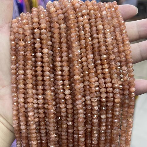 Sunstone Bead, du kan DIY, blandede farver, 3x5mm, Solgt Per 38 cm Strand