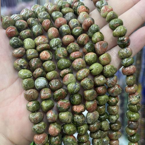 Unakite Korálky, DIY, smíšené barvy, Prodáno za 38 cm Strand