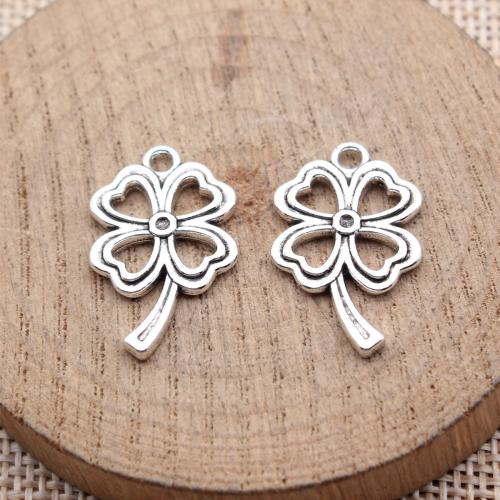 Liga de zinco Clover Pendant, Trevo de quatro folhas, banhado, DIY & vazio, Mais cores pare escolha, 20PCs/Bag, vendido por Bag