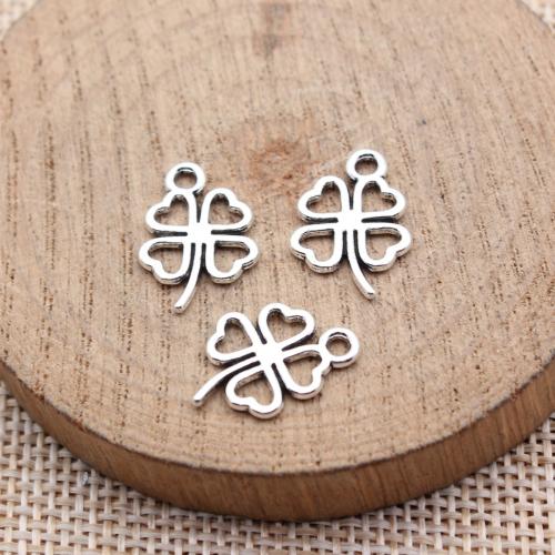Liga de zinco Clover Pendant, Trevo de quatro folhas, banhado, DIY & vazio, Mais cores pare escolha, 40PCs/Bag, vendido por Bag
