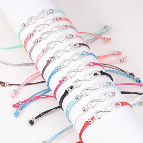 Cinko lydinys Apyrankė, su Vaškas, Begalybė, rankų darbo, unisex & reguliuojamas, daugiau spalvų pasirinkimas, Ilgis Apytiksliai 6.5-11 Inch, Pardavė PC