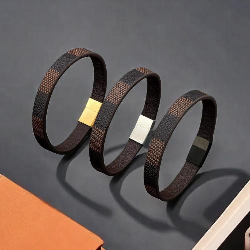 cuir PU bracelet, avec alliage de zinc, unisexe & normes différentes pour le choix, plus de couleurs à choisir, Vendu par PC
