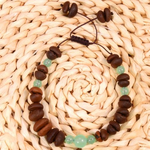 bracelet, avec Des billes de verre & corde de cire, fait à la main, bijoux de mode & unisexe, Longueur Environ 7-11 pouce, Vendu par PC