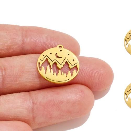 Stainless Steel Pendants 304 Stainless Steel gold color plated DIY Sold By PC