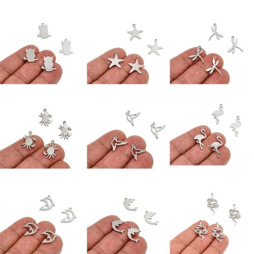 Acciaio inossidabile Animal Ciondoli, 304 acciaio inox, placcato color oro, DIY, argento, Venduto da PC