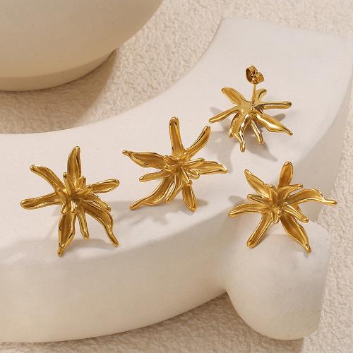 Boucle d'oreille de gaujon en acier inoxydable, Acier inoxydable 304, Placage de couleur d'or, bijoux de mode, doré, Vendu par paire