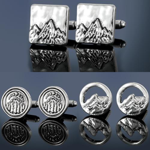 Boutons de manchette, alliage de zinc, Placage, bijoux de mode & styles différents pour le choix & pour homme, Vendu par paire