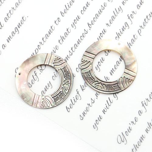 Ciondoli a conchiglia nera naturale, Nero-Lip-Shell, DIY & cavo, colori misti, 40x40mm, Venduto da PC