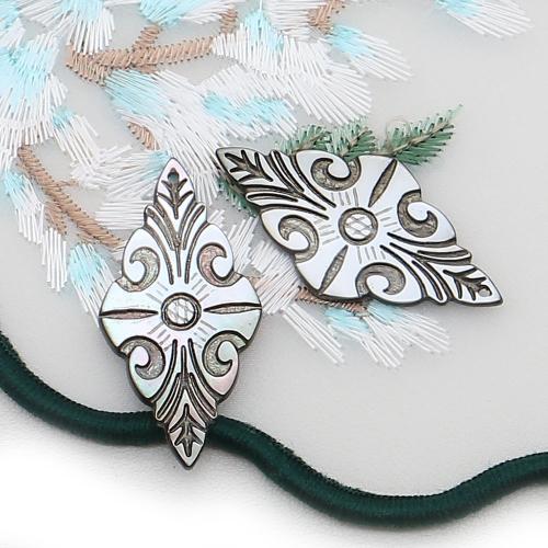 Ciondoli a conchiglia nera naturale, nero conchglia, DIY, colori misti, 19x38mm, Venduto da PC