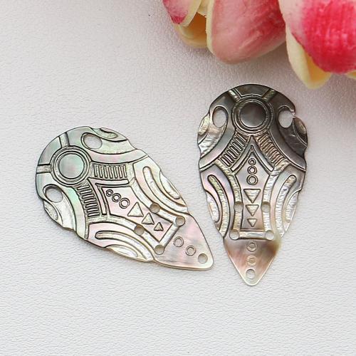 Ciondoli a conchiglia nera naturale, nero conchglia, DIY, colori misti, 21x39mm, Venduto da PC