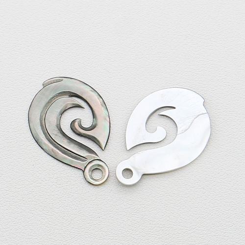 Ciondoli a conchiglia nera naturale, Nero-Lip-Shell, Ancora, DIY, colori misti, 23x35mm, Venduto da PC