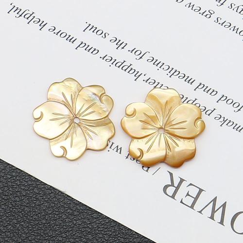 Naturliga gul Shell Halsband, Gulvingad, Blomma, DIY, gul, 15x19mm, Säljs av PC