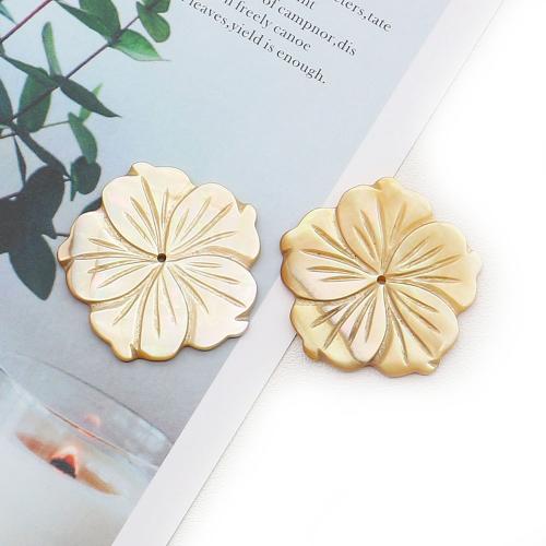 Naturliga gul Shell Halsband, Gulvingad, Blomma, DIY, gul, 31x31mm, Säljs av PC