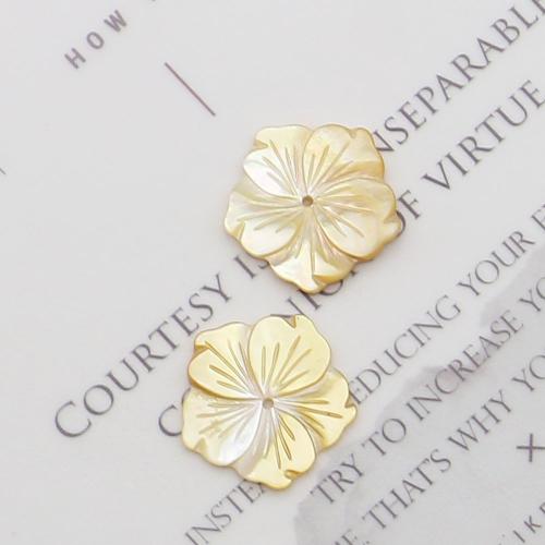 Naturliga gul Shell Halsband, Gulvingad, Blomma, DIY, gul, 20x20mm, Säljs av PC