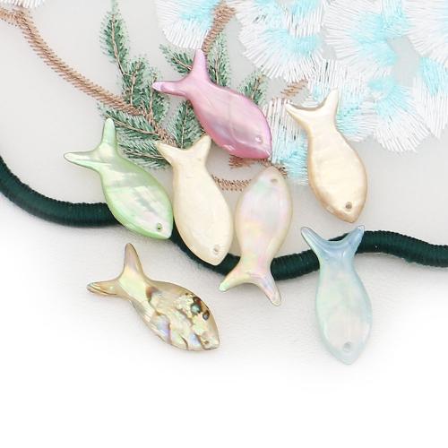Natural Abalone Shell Halsband, Havsöra, med Epoxi klistermärke, Fisk, DIY, fler färger för val, 11x24mm, Säljs av PC