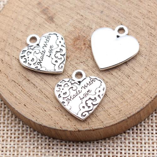 Zink Alloy Hjärta Hängen, plated, DIY, fler färger för val, 10PC/Bag, Säljs av Bag