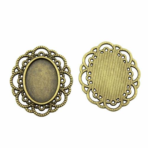 Stop cynku wisiorek Cabochon Ustawienie, Powlekane, DIY & różnej wielkości do wyboru & pusty, dostępnych więcej kolorów, 10komputery/torba, sprzedane przez torba