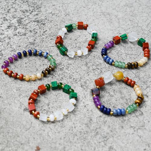 Insieme di gioielli gemma, Bracciale & Collana, pietra preziosa, placcato color oro, gioielli di moda, nessuno, 5-10mm, Venduto da set