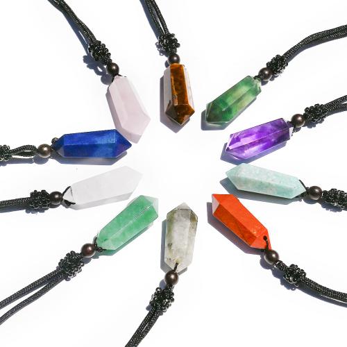 Gemstone Pendants Jewelry with Natural Stone gold color plated DIY Length 32 cm Sold By PC