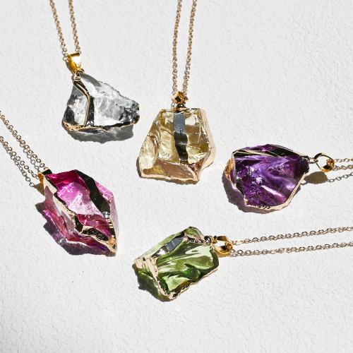 Syntetisk Ädelsten Hänge, med Zink Alloy, guldfärg pläterade, DIY, fler färger för val, 20x40mm, Säljs av PC