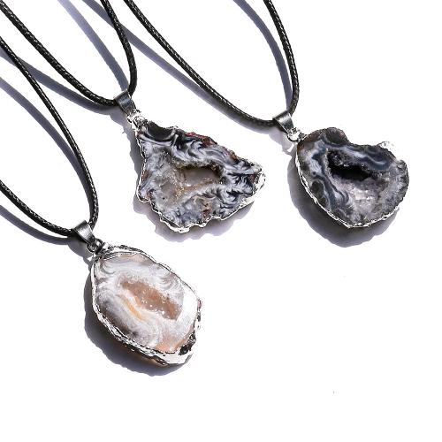 Agat smycken Häng, Brasilien agat, med Zink Alloy, guldfärg pläterade, DIY, Slumpmässig färg, 25x35mm, Säljs av PC