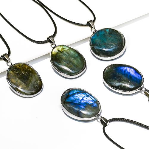 Gemstone Pendants Jewelry Labradorite gold color plated DIY Sold By PC