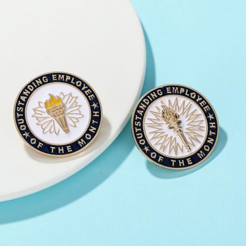 smalt Brož, Zinek, Kolo, unisex & různé designy pro výběr, zlatý, Prodáno By PC