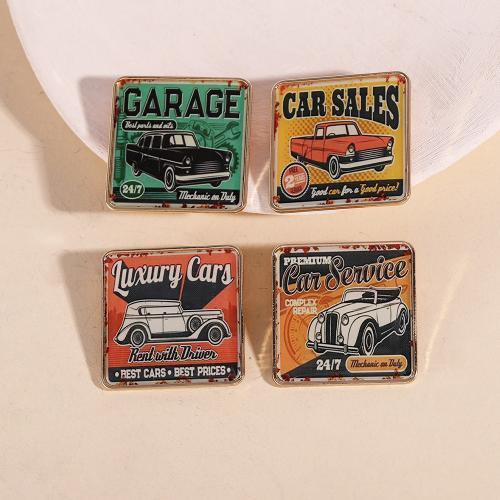 Broches en alliage de zinc, cadre, goutté d'époxy, unisexe & modèles différents pour le choix, doré, Vendu par PC