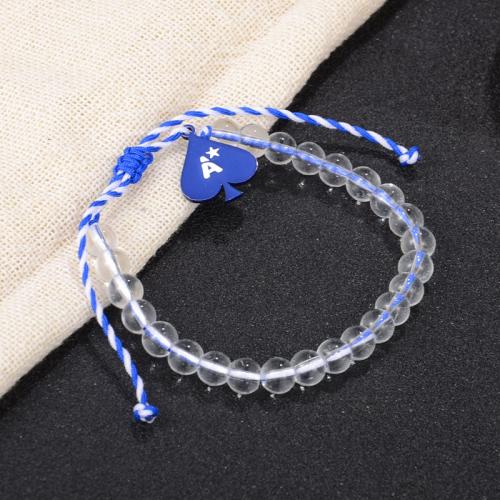 Kristalli Rannerengas, kanssa puuvillakangas & Sinkkiseos, käsintehty, Unisex & säädettävä, Pituus N. 6.5-11 tuuma, Myymät PC