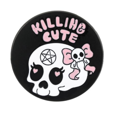 Zinc Alloy Brooch Round stoving varnish fashion jewelry & Unisex black Sold By PC