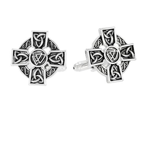 Boutons de manchette, laiton, Placage de couleur argentée, bijoux de mode & pour homme & creux, Vendu par paire