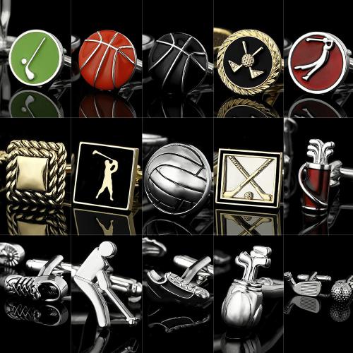 Boutons de manchette, laiton, Placage, styles différents pour le choix & pour homme & émail, Vendu par paire