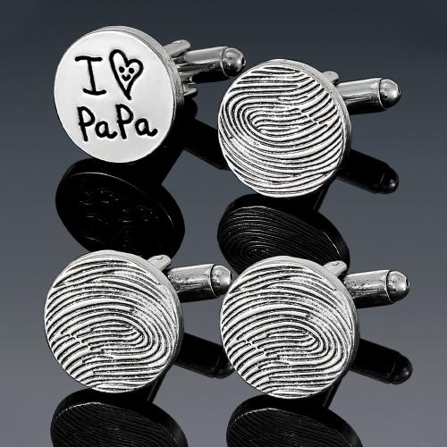 Boutons de manchette, alliage de zinc, Rond, Placage, bijoux de mode & styles différents pour le choix & pour homme, argent, Vendu par paire