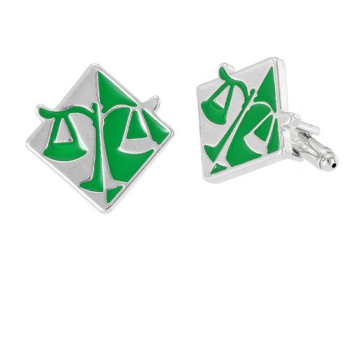 Boutons de manchette, alliage de zinc, Placage, bijoux de mode & pour homme & émail, argent, Vendu par paire