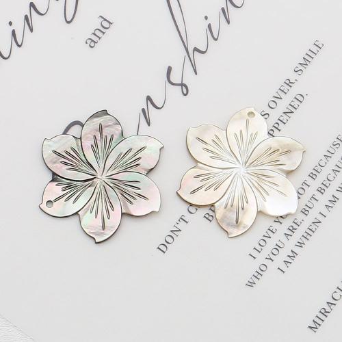 Ciondoli a conchiglia nera naturale, Nero-Lip-Shell, Fiore, DIY, colori misti, 22x32mm, Venduto da PC