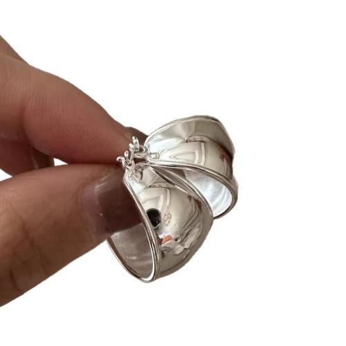 Laiton Leverback boucle d'oreille, Placage, bijoux de mode, argent, protéger l'environnement, sans nickel, plomb et cadmium, 12.40x20.50mm, Vendu par paire