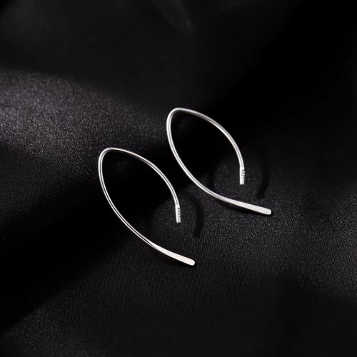 Boucles d'oreilles pendantes en laiton, Placage, bijoux de mode, argent, protéger l'environnement, sans nickel, plomb et cadmium, 16.50x25mm, Vendu par paire