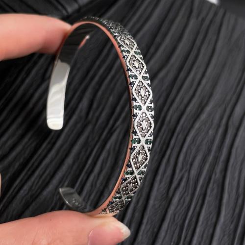Messing Manchet Bangle, plated, mode sieraden & micro pave zirconia, meer kleuren voor de keuze, nikkel, lood en cadmium vrij, 65x50x6mm, Verkocht door pair