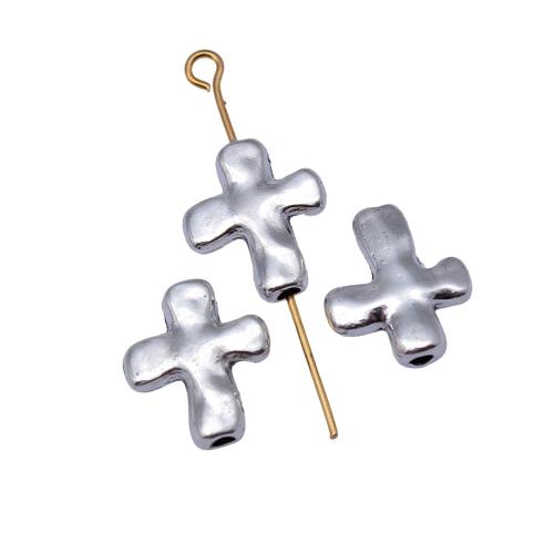 Zink Alloy Smycken Pärlor, Cross, plated, DIY, 20PC/Bag, Säljs av Bag